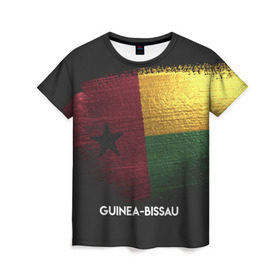Женская футболка 3D с принтом Guinea-Bissau(Гвинея-Бисау) в Белгороде, 100% полиэфир ( синтетическое хлопкоподобное полотно) | прямой крой, круглый вырез горловины, длина до линии бедер | urban | гвинея бисау | город | мир | путешествие | символика | страны | флаг