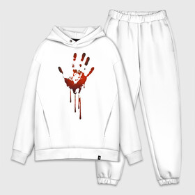 Мужской костюм хлопок OVERSIZE с принтом Отпечаток руки в Белгороде,  |  | halloween | костюм на хэллоуин | кровавая рука | кровавый отпечаток | кровь | рисунок кровью | футболка для хэллоуина | хэллоуин