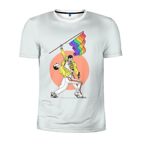 Мужская футболка 3D спортивная с принтом Freddi в Белгороде, 100% полиэстер с улучшенными характеристиками | приталенный силуэт, круглая горловина, широкие плечи, сужается к линии бедра | freddie mercury | queen | фредди меркьюри