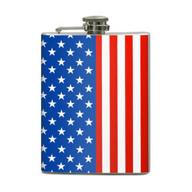 Фляга с принтом Американский Флаг в Белгороде, металлический корпус | емкость 0,22 л, размер 125 х 94 мм. Виниловая наклейка запечатывается полностью | америка | вашингтон | звезды | патриот | сша | трамп | триколор