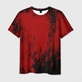 Мужская футболка 3D с принтом Red blood в Белгороде, 100% полиэфир | прямой крой, круглый вырез горловины, длина до линии бедер | halloween | брызги красок | брызги крови | картина кровью | красные пятна | кровавая абстракция | кровавые пятна | кровь | пятна краски