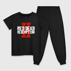 Детская пижама хлопок с принтом RDR2 в Белгороде, 100% хлопок |  брюки и футболка прямого кроя, без карманов, на брюках мягкая резинка на поясе и по низу штанин
 | gamer | gun | logo | play | player | rdr2 | red dead redemption 2 | rockstar | western | вестерн | ковбои | компьютерные игры 2019 | криминал | лого | рокстар