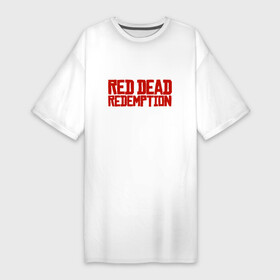 Платье-футболка хлопок с принтом RDR2 в Белгороде,  |  | gamer | gun | logo | play | player | rdr2 | red dead redemption 2 | rockstar | western | вестерн | ковбои | компьютерные игры 2019 | криминал | лого | рокстар