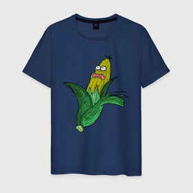 Мужская футболка хлопок с принтом Живая кукуруза в Белгороде, 100% хлопок | прямой крой, круглый вырез горловины, длина до линии бедер, слегка спущенное плечо. | живая кукуруза | кукуруза | монстр | початок