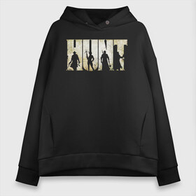 Женское худи Oversize хлопок с принтом Hunt Showdown Logo в Белгороде, френч-терри — 70% хлопок, 30% полиэстер. Мягкий теплый начес внутри —100% хлопок | боковые карманы, эластичные манжеты и нижняя кромка, капюшон на магнитной кнопке | horror | hunt horrors of the gilded age | hunt showdown | hunt showdown logo | hunt: showdown | охота | ужасы золотого века