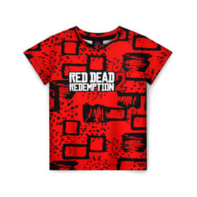 Детская футболка 3D с принтом red dead redemption 2 в Белгороде, 100% гипоаллергенный полиэфир | прямой крой, круглый вырез горловины, длина до линии бедер, чуть спущенное плечо, ткань немного тянется | game | red dead | red dead redemption 2 | redemption 2 | rockstar games | бандиты | дикий запад | игры | ковбои | оружие