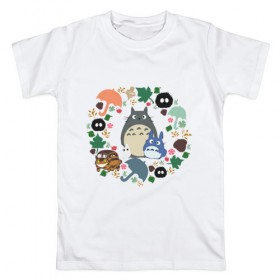 Мужская футболка хлопок с принтом Totoro в Белгороде, 100% хлопок | прямой крой, круглый вырез горловины, длина до линии бедер, слегка спущенное плечо. | forest | friend | ghibli | japan | keeper | nature | neigbor | neighbour | totoro | анимация | аниме | гибли | дерево | друг | животные | лес | любовь | милый | мир | миядзаки | мульт | мультфильм | природа | сосед | тоторо | хранитель