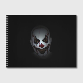 Альбом для рисования с принтом Клоун убийца в Белгороде, 100% бумага
 | матовая бумага, плотность 200 мг. | глаза | кино | клоун | мрак | ужас | ужасы