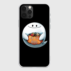 Чехол для iPhone 12 Pro Max с принтом Be my Boo в Белгороде, Силикон |  | Тематика изображения на принте: candy | deliciouse | ghost | halloween | night | pumpkin | spirit | treat | trick | вкусняшки | гадость | дух | конфеты | ночь | приведение | призрак | сладости | тыква | хеллоуин | хэллоуин