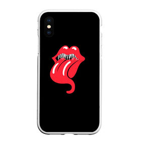 Чехол для iPhone XS Max матовый с принтом Monsters Kiss в Белгороде, Силикон | Область печати: задняя сторона чехла, без боковых панелей | halloween | jagger | lips | mick | monster | rock | rolling | stones | tongue | tooth | вольные | губы | джаггер | зубы | камни | катящиеся | мик | монстер | рок | странники | хеллоуин | хэллоуин | язык