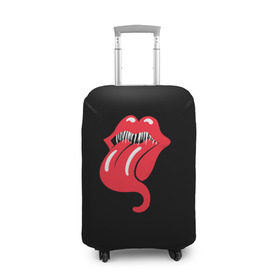 Чехол для чемодана 3D с принтом Monsters Kiss в Белгороде, 86% полиэфир, 14% спандекс | двустороннее нанесение принта, прорези для ручек и колес | halloween | jagger | lips | mick | monster | rock | rolling | stones | tongue | tooth | вольные | губы | джаггер | зубы | камни | катящиеся | мик | монстер | рок | странники | хеллоуин | хэллоуин | язык