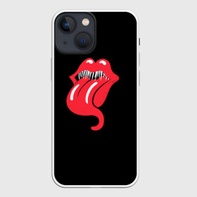 Чехол для iPhone 13 mini с принтом Monsters Kiss в Белгороде,  |  | halloween | jagger | lips | mick | monster | rock | rolling | stones | tongue | tooth | вольные | губы | джаггер | зубы | камни | катящиеся | мик | монстер | рок | странники | хеллоуин | хэллоуин | язык