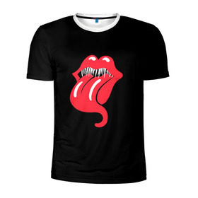 Мужская футболка 3D спортивная с принтом Monsters Kiss в Белгороде, 100% полиэстер с улучшенными характеристиками | приталенный силуэт, круглая горловина, широкие плечи, сужается к линии бедра | Тематика изображения на принте: halloween | jagger | lips | mick | monster | rock | rolling | stones | tongue | tooth | вольные | губы | джаггер | зубы | камни | катящиеся | мик | монстер | рок | странники | хеллоуин | хэллоуин | язык