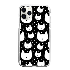 Чехол для iPhone 11 Pro Max матовый с принтом Love Cats Pattern в Белгороде, Силикон |  | белый | кот | котенок | котэ | котя | котята | кошка | любовь | мимими | паттерн | сердечки | сердце | силуэт | черный | я люблю кошек
