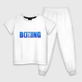 Детская пижама хлопок с принтом Boxing blue ring в Белгороде, 100% хлопок |  брюки и футболка прямого кроя, без карманов, на брюках мягкая резинка на поясе и по низу штанин
 | boxing | бокс | спорт