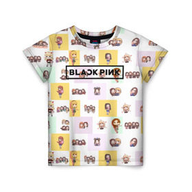Детская футболка 3D с принтом BlackPink в Белгороде, 100% гипоаллергенный полиэфир | прямой крой, круглый вырез горловины, длина до линии бедер, чуть спущенное плечо, ткань немного тянется | blackpink | k pop | music | блэк пинк | дженни | джису | лис | музыка | розэ