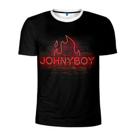 Мужская футболка 3D спортивная с принтом Johnyboy в Белгороде, 100% полиэстер с улучшенными характеристиками | приталенный силуэт, круглая горловина, широкие плечи, сужается к линии бедра | johnyboy | денис василенко | джонибой