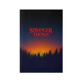 Обложка для паспорта матовая кожа с принтом STRANGER THINGS в Белгороде, натуральная матовая кожа | размер 19,3 х 13,7 см; прозрачные пластиковые крепления | 011 | eleven | friends don t lie | netflix | stranger things | демогоргон | нетфликс | одиннадцатая | очень странные дела | сериалы