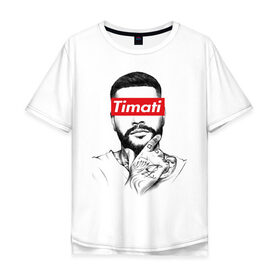Мужская футболка хлопок Oversize с принтом Timati в Белгороде, 100% хлопок | свободный крой, круглый ворот, “спинка” длиннее передней части | black star | rap | блек стар | мафия | олимп | рэп