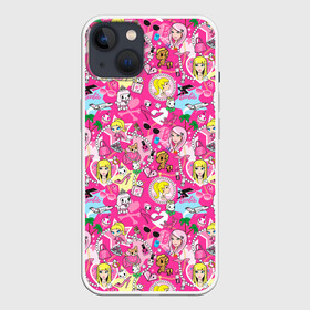 Чехол для iPhone 13 с принтом Barbie and Tokidoki в Белгороде,  |  | adios | barbie | brilliant | cat | dog | doll | girl | heart | heels | japan | palm | pony | tokidoki | адьос | барби | девушка | иногда | кот | кошка | кукла | пес | пони | собака | япония