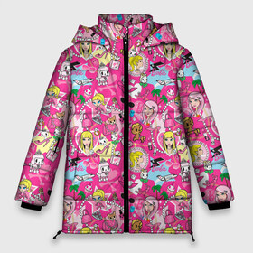 Женская зимняя куртка 3D с принтом Barbie and Tokidoki в Белгороде, верх — 100% полиэстер; подкладка — 100% полиэстер; утеплитель — 100% полиэстер | длина ниже бедра, силуэт Оверсайз. Есть воротник-стойка, отстегивающийся капюшон и ветрозащитная планка. 

Боковые карманы с листочкой на кнопках и внутренний карман на молнии | adios | barbie | brilliant | cat | dog | doll | girl | heart | heels | japan | palm | pony | tokidoki | адьос | барби | девушка | иногда | кот | кошка | кукла | пес | пони | собака | япония