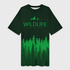 Платье-футболка 3D с принтом adventure в Белгороде,  |  | adventure | forest | hiking | nature | taiga | traveling | trees | trekking | лес | отдых | охота | приключения | природа | путешествия | тайга | туризм