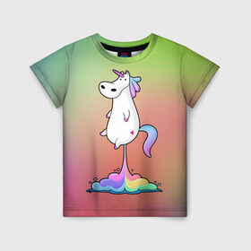 Детская футболка 3D с принтом Единорог на Старте в Белгороде, 100% гипоаллергенный полиэфир | прямой крой, круглый вырез горловины, длина до линии бедер, чуть спущенное плечо, ткань немного тянется | Тематика изображения на принте: corn | horse | magic | rainbow | unicorn | unicorns | волшебство | единорог | единороги | животное | лошадка | лошадь | магия | пони | радуга | рог | рога | сказка