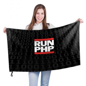 Флаг 3D с принтом Run PHP в Белгороде, 100% полиэстер | плотность ткани — 95 г/м2, размер — 67 х 109 см. Принт наносится с одной стороны | admin | administrator | calm | code | coder | coding | dmc | engineer | job | keep | php | programmer | run | администратор | айти | инженер | код | кодинг | программа | программист | профессия | сисадмин