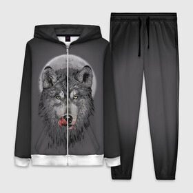 Женский костюм 3D с принтом Волк Облизывается в Белгороде,  |  | forest | grey | moon | werewolf | werewolfs | white | wolf | wolfs | белый | волк | волки | волчата | волченок | волчица | волчицы | лес | луна | оборотень | оборотни | серый | язык
