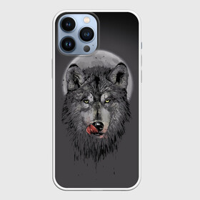 Чехол для iPhone 13 Pro Max с принтом Волк Облизывается в Белгороде,  |  | forest | grey | moon | werewolf | werewolfs | white | wolf | wolfs | белый | волк | волки | волчата | волченок | волчица | волчицы | лес | луна | оборотень | оборотни | серый | язык