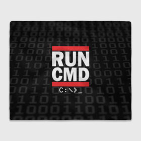 Плед 3D с принтом RUN CMD в Белгороде, 100% полиэстер | закругленные углы, все края обработаны. Ткань не мнется и не растягивается | admin | administrator | calm | cmd | code | coder | coding | dmc | engineer | job | keep | programmer | run | администратор | айти | инженер | код | кодинг | программа | программист | профессия | сисадмин