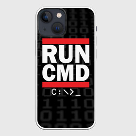 Чехол для iPhone 13 mini с принтом RUN CMD в Белгороде,  |  | Тематика изображения на принте: admin | administrator | calm | cmd | code | coder | coding | dmc | engineer | job | keep | programmer | run | администратор | айти | инженер | код | кодинг | программа | программист | профессия | сисадмин