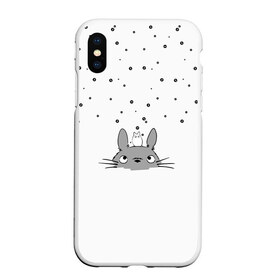 Чехол для iPhone XS Max матовый с принтом Totoro The Rain в Белгороде, Силикон | Область печати: задняя сторона чехла, без боковых панелей | аниме | дождь | тоторо