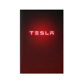 Обложка для паспорта матовая кожа с принтом TESLA в Белгороде, натуральная матовая кожа | размер 19,3 х 13,7 см; прозрачные пластиковые крепления | Тематика изображения на принте: brand | car | elon mask | tesla | авто | бренд | илон | илон маск | маск | машина | тесла | электрокар