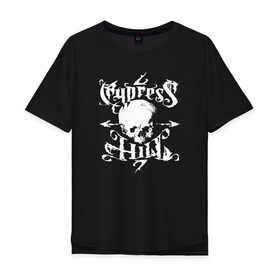 Мужская футболка хлопок Oversize с принтом Cypress Hill в Белгороде, 100% хлопок | свободный крой, круглый ворот, “спинка” длиннее передней части | Тематика изображения на принте: cypress hill | hip hop | music | rap | музыка | рэп | хип хоп | череп