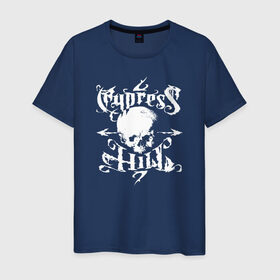 Мужская футболка хлопок с принтом Cypress Hill в Белгороде, 100% хлопок | прямой крой, круглый вырез горловины, длина до линии бедер, слегка спущенное плечо. | cypress hill | hip hop | music | rap | музыка | рэп | хип хоп | череп