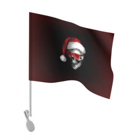 Флаг для автомобиля с принтом Santa Skull в Белгороде, 100% полиэстер | Размер: 30*21 см | 