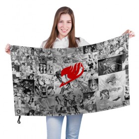 Флаг 3D с принтом Fairy Tail в Белгороде, 100% полиэстер | плотность ткани — 95 г/м2, размер — 67 х 109 см. Принт наносится с одной стороны | anime | fairy tail | аниме | сёнэн | хвост феи