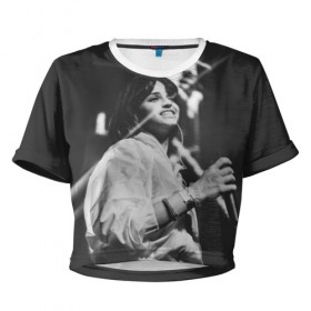 Женская футболка Cropp-top с принтом Сюзанна в Белгороде, 100% полиэстер | круглая горловина, длина футболки до линии талии, рукава с отворотами | 