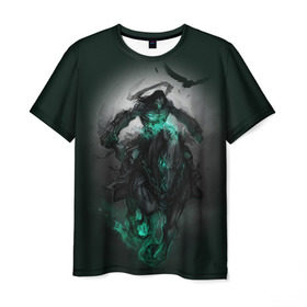 Мужская футболка 3D с принтом Darksiders III в Белгороде, 100% полиэфир | прямой крой, круглый вырез горловины, длина до линии бедер | playstation | ворон | всадник | конь | яд | ярость