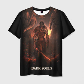 Мужская футболка 3D с принтом Dark Souls в Белгороде, 100% полиэфир | прямой крой, круглый вырез горловины, длина до линии бедер | 3 | dark | darksouls | praise | soul | souls | the sun | дарк | души | мертвец | рыцарь | соул | соулс | тёмные