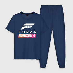 Мужская пижама хлопок с принтом Forza Horizon 4 в Белгороде, 100% хлопок | брюки и футболка прямого кроя, без карманов, на брюках мягкая резинка на поясе и по низу штанин
 | auto | car | forza | game | horizon | mclaren | motorsport | race | авто | гонки | игра | машина