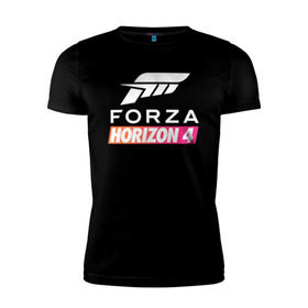Мужская футболка премиум с принтом Forza Horizon 4 в Белгороде, 92% хлопок, 8% лайкра | приталенный силуэт, круглый вырез ворота, длина до линии бедра, короткий рукав | auto | car | forza | game | horizon | mclaren | motorsport | race | авто | гонки | игра | машина