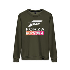 Женский свитшот хлопок с принтом Forza Horizon 4 в Белгороде, 100% хлопок | прямой крой, круглый вырез, на манжетах и по низу широкая трикотажная резинка  | auto | car | forza | game | horizon | mclaren | motorsport | race | авто | гонки | игра | машина