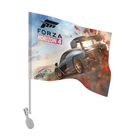 Флаг для автомобиля с принтом Forza Horizon 4 в Белгороде, 100% полиэстер | Размер: 30*21 см | auto | car | forza | game | horizon | mclaren | motorsport | race | авто | гонки | игра | машина