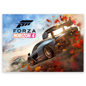 Поздравительная открытка с принтом Forza Horizon 4 в Белгороде, 100% бумага | плотность бумаги 280 г/м2, матовая, на обратной стороне линовка и место для марки
 | auto | car | forza | game | horizon | mclaren | motorsport | race | авто | гонки | игра | машина