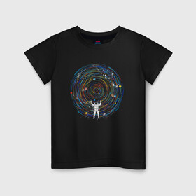 Детская футболка хлопок с принтом КосмоDj в Белгороде, 100% хлопок | круглый вырез горловины, полуприлегающий силуэт, длина до линии бедер | dj | space | астронавт | диджей | диск | космонавт | космос | музыка | планеты | пластинка | солнечная система