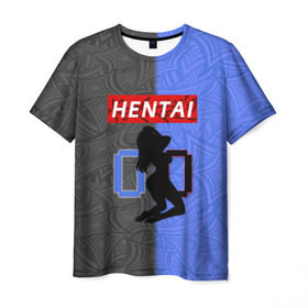Мужская футболка 3D с принтом HENTAI 00 в Белгороде, 100% полиэфир | прямой крой, круглый вырез горловины, длина до линии бедер | ahegao | kawai | kowai | oppai | otaku | senpai | sugoi | waifu | yandere | ахегао | ковай | отаку | сенпай | яндере