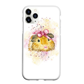 Чехол для iPhone 11 Pro матовый с принтом Морская свинка акварелью в Белгороде, Силикон |  | акварель | грызун | милота | морская | свинка | хомяк