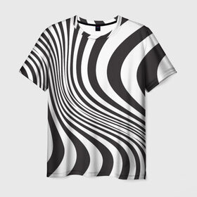 Мужская футболка 3D с принтом 3D принт зебра в Белгороде, 100% полиэфир | прямой крой, круглый вырез горловины, длина до линии бедер | Тематика изображения на принте: 
